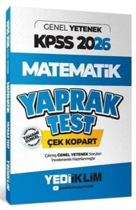 Yediiklim Yayınları 2026 KPSS Genel Yetenek Matematik Çek Kopart Yaprak Test