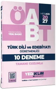 Yediiklim Yayınları 2027 MEB AGS ÖABT Türk Dili ve Edebiyatı Öğretmenliği Tamamı Çözümlü 10 Deneme Sınavı