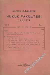 Ankara Üniversitesi Hukuk Fakültesi Dergisi - Sayı: 1  Cilt: 2     1944