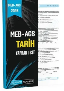 Pegem Yayınları 2026 MEB AGS Tarih Yaprak Test