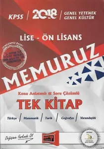 2018 KPSS Lise Ön Lisans Memuruz Genel Yetenek Genel Kültür Konu Anlatımlı ve Soru Çözümlü Tek Kitap Yargı Yayınları