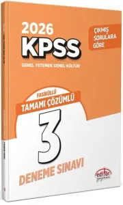 Editör Yayınları 2026 KPSS Genel Yetenek Genel Kültür Tamamı Çözümlü 3 Fasikül Deneme Sınavı