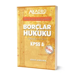 A Kadro Yayınları 2026 KPSS A Grubu Borçlar Hukuku Konu Anlatımlı