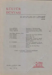 Kültür Dünyası  - Sayı: 19 - 21      Ocak - Şubat