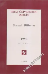 Fırat Üniversitesi Dergisi, Sosyal Bilimler - Sayı: 1  4