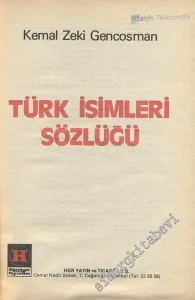 Türk İsimleri Sözlüğü -