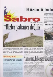 SÜRYANİ: Sabro ( Umut ) - Aylık Bağımsız Siyasi Gazete - Sayı: 12    Yıl: 1  Şubat