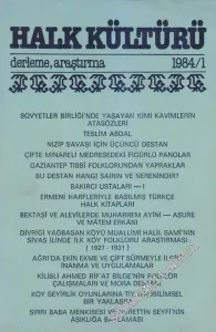 Halk Kültürü: Derleme Araştırma 1984 / 1 -       Ocak 1984