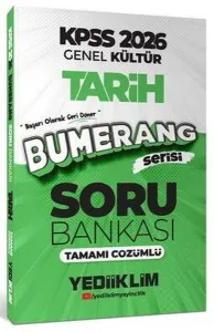 Yediiklim Yayınevi 2026 KPSS Genel Kültür Bumerang Tarih Tamamı Çözümlü Soru Bankası