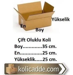 Çift Oluklu Karton Koli 35x25x25 cm.