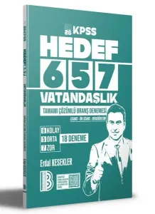 Benim Hocam Yayınları 2026 KPSS HEDEF 657 Vatandaşlık Tamamı Çözümlü Branş Denemesi