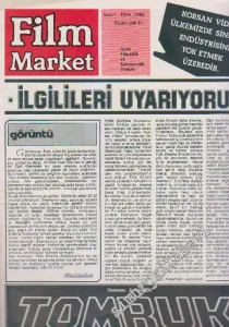 Film Market Aylık Filmcilik ve Sinemacılık Dergisi - Sayı: 1      Ekim