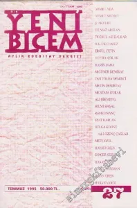 Bir Yeni Biçem Aylık Edebiyat Dergisi - Sayı: 27    3  Temmuz
