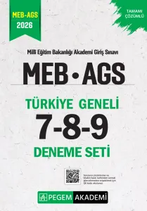 Pegem Yayınları 2026 MEB AGS Tamamı Çözümlü Türkiye Geneli 7-8-9 (3'lü Deneme Seti)