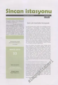 Sincan İstasyonu: Aylık Edebiyat Dergisi - Sayı: 33      Mayıs