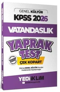 Yediiklim Yayınları 2026 KPSS Genel Kültür Vatandaşlık Çek Kopart Yaprak Test