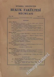 İstanbul Üniversitesi Hukuk Fakültesi Mecmuası - Sayı: 2 - 3  XII