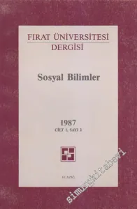 Fırat Üniversitesi Dergisi, Sosyal Bilimler - Sayı: 2  Cilt: 1