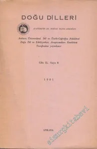 Doğu Dilleri Dergisi - Farsça Arapça Urduca Hindoloji ve Sinoloji Araştırmaları - Sayı: 4  Cilt 2      1981