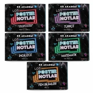 KR AKADEMİ 8.Sınıf LGS POSTER NOTLARI SETİ - 5 Kitap