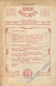 Askeri Mecmua - Sayı: 74, 1 Eylül 1929