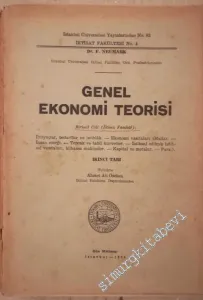 Genel Ekonomi Teorisi, 1. Cilt, 2. Fasikül (2. Tab) -        1944