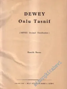 Dewey Onlu Tasnif ( Dewey Decimal Classification ), Hazırlık Basımı -        1958