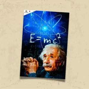 POSTER 0129 - ALBERT EINSTEIN AFİŞİ, E=MC2, İLLÜSTRASYON - KUŞE KAĞIT (33X48)