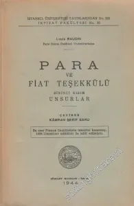 Para ve Fiat Teşekkülü: Birinci Kısım Unsurlar -