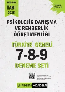 Pegem Yayınları 2026 MEB AGS ÖABT Psikolojik Danışma ve Rehberlik Öğretmenliği Tamamı Çözümlü Türkiye Geneli 7-8-9 (3'lü Deneme Seti)