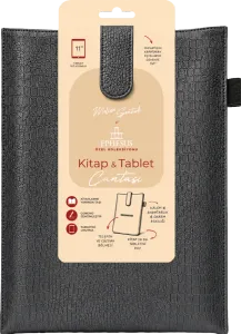Yeni Nesil Kitap ve Tablet Çantası - Özel Deri Dokulu (ANTRASİT)