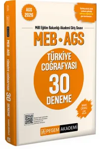 Pegem Yayınları 2026 MEB AGS Türkiye Coğrafyası 30 Deneme Tamamı Çözümlü
