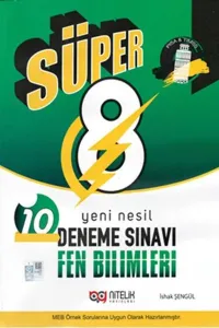 Nitelik Yayınları 8. Sınıf Fen Bilimleri Süper 10 Deneme Sınavı