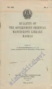 Bulletin of the Government Oriental Manuscripts Library Madras  -