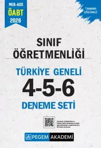 Pegem Yayınları 2026 MEB AGS ÖABT Sınıf Öğretmenliği Tamamı Çözümlü Türkiye Geneli 4-5-6 (3'lü Deneme Seti)