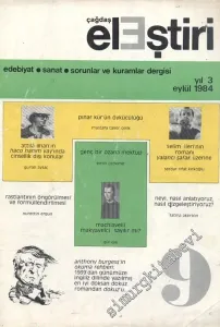 Çağdaş Eleştiri - Aylık Edebiyat Dergisi  - Sayı: 9    Yıl: 3  Eylül