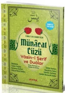 Münacat Cüzü (Ayfa-167, Orta Boy, Ciltli, Şamua, Fihristli); Yasin-i Şerif ve Dualar