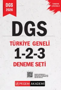 Pegem Yayınları 2026 DGS Tamamı Çözümlü Türkiye Geneli 1-2-3 Deneme Seti