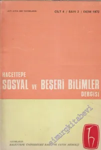 Hacettepe Sosyal ve Beşeri Bilimler Dergisi  - Sayı: 2  Cilt 4    Ekim 1972