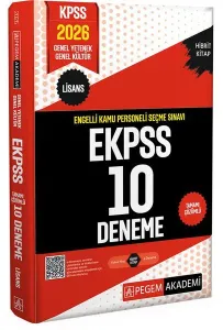 Pegem Yayınları 2026 EKPSS Tamamı Çözümlü 10 Deneme (Lisans)