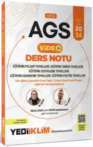 Yediiklim Yayınları 2026 MEB AGS Eğitimin Temelleri ve Temel Kavramlar Türk Milli Eğitim Sisteminin Genel Yapısı Eğitim ve Öğretim Teknolojileri Video Ders Notları