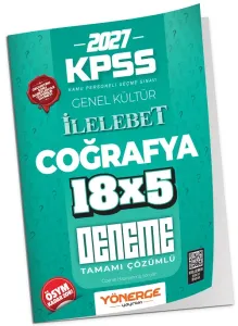 Yönerge Yayınları 2027 KPSS Coğrafya İLELEBET 18x5 Deneme Çözümlü