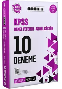 Pegem Yayınları 2026 KPSS Genel Yetenek Genel Kültür Ortaöğretim Tamamı Çözümlü 10 Deneme