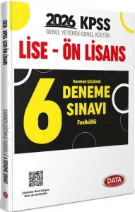 Data Yayınları 2026 KPSS Genel Yetenek Genel Kültür Lise Ön Lisans Fasiküllü Karekod Çözümlü 6 Deneme Sınavı
