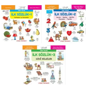 Minikler İçin Dört Dilde Resimli İlk Sözlük Seti (3 Kitap)