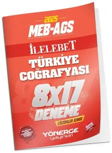 Yönerge Yayınları 2025 MEB-AGS Türkiye Coğrafyası 8x17 Deneme Çözümlü