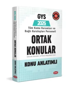 Data Yayınları 2025 Türkiye Kamu Kurumları ve Bağlı Kuruluşları Personeli GYS ve Unvan Değişikliği Ortak Konular Hazırlık Kitabı