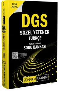 PEGEM AKADEMİ DGS 2026 SÖZEL YETENEK TÜRKÇE SORU BANKASI