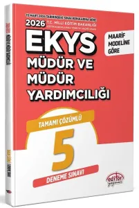 Editör Yayınları 2026 MEB EKYS Müdür ve Müdür Yardımcılığı Tamamı Çözümlü 5 Deneme Sınavı