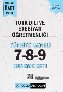 Pegem Yayınları 2026 MEB AGS ÖABT Türk Dili ve Edebiyatı Öğretmenliği Tamamı Çözümlü Türkiye Geneli 7-8-9 (3'lü Deneme Seti)
